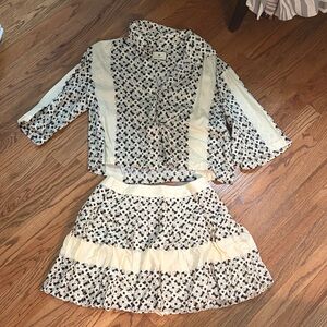 Tuckernuck Black and Cream Skirt Set